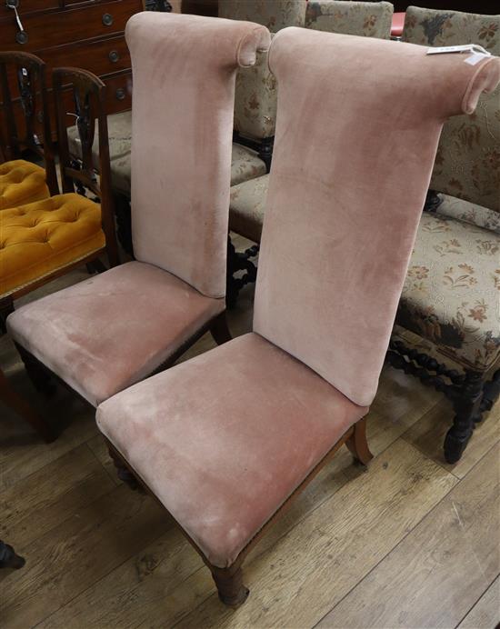 A pair of Victorian nursing chairs